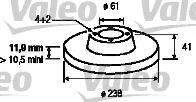 VALEO 186230 Тормозной диск