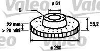 VALEO 186224 Тормозной диск