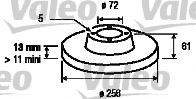 VALEO 186205 Тормозной диск