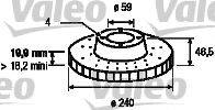 VALEO 186156 Тормозной диск