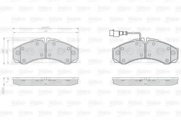 VALEO 872121 Комплект тормозных колодок, дисковый тормоз