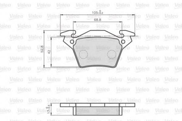 VALEO 872020 Комплект тормозных колодок, дисковый тормоз