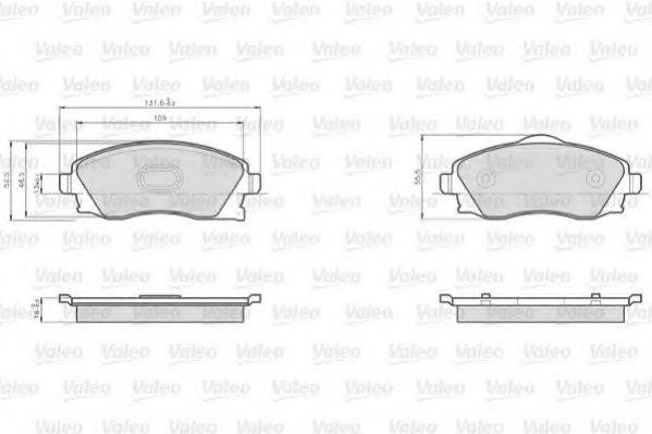 VALEO 872225 Комплект тормозных колодок, дисковый тормоз