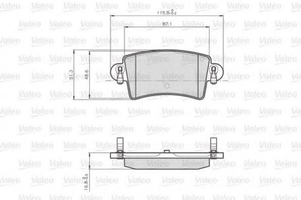 VALEO 872669 Комплект тормозных колодок, дисковый тормоз