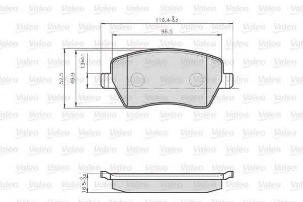 VALEO 872973 Комплект тормозных колодок, дисковый тормоз