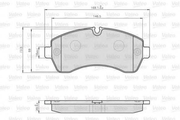 VALEO 872200 Комплект тормозных колодок, дисковый тормоз