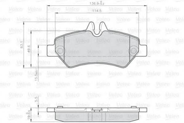 VALEO 872190 Комплект тормозных колодок, дисковый тормоз