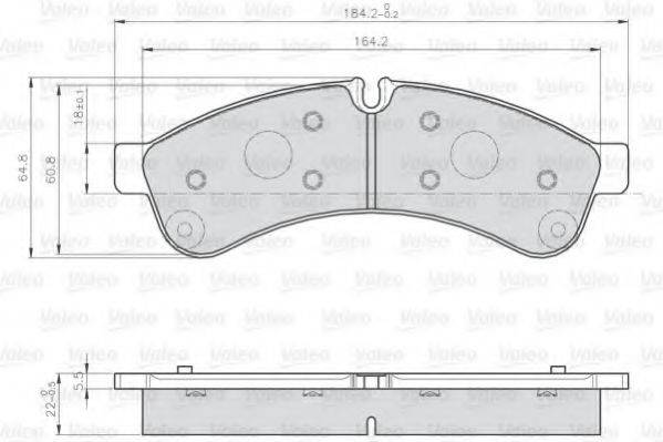 VALEO 872231 Комплект тормозных колодок, дисковый тормоз