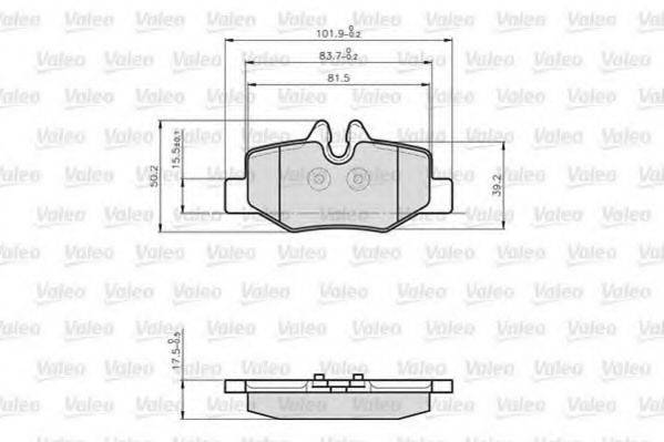 VALEO 872008 Комплект тормозных колодок, дисковый тормоз