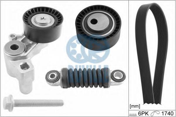 RUVILLE 5592580 Поликлиновой ременный комплект