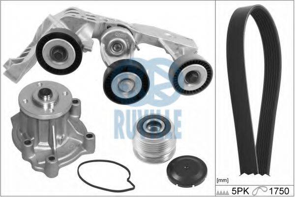 RUVILLE 55165801 Водяной насос + комплект ручейковых ремней