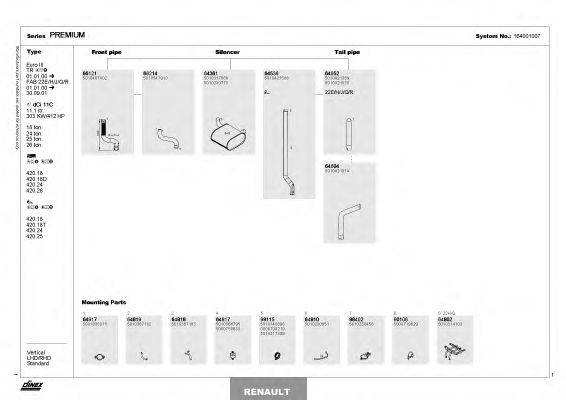 DINEX 164001007 Система выпуска ОГ