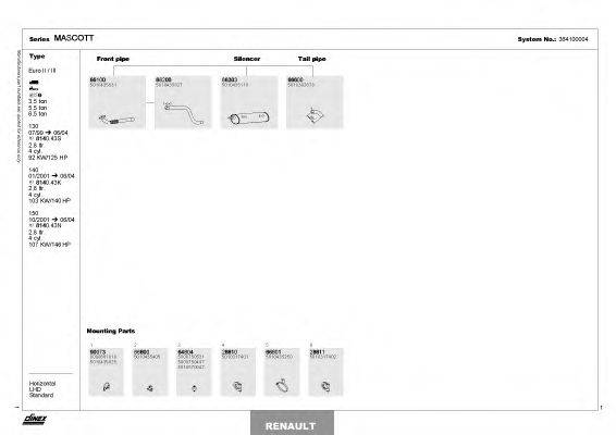 DINEX 364100004 Система выпуска ОГ