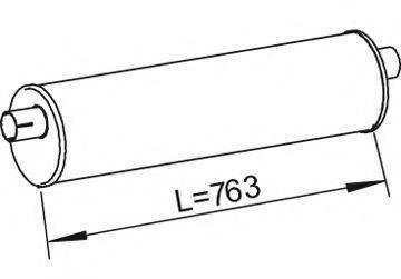 DINEX 28336 Средний глушитель выхлопных газов