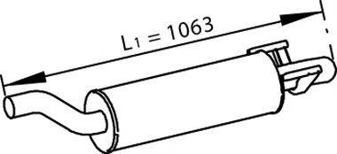 DINEX 56351 Средний глушитель выхлопных газов