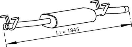 DINEX 56357 Средний глушитель выхлопных газов