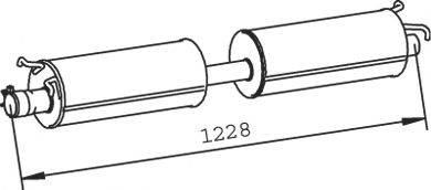 DINEX 32328 Средний глушитель выхлопных газов