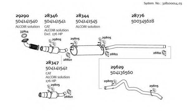 DINEX 32810001403 Система выпуска ОГ