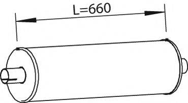 DINEX 28430 Средний / конечный глушитель ОГ