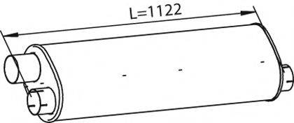 DINEX 28328 Средний / конечный глушитель ОГ