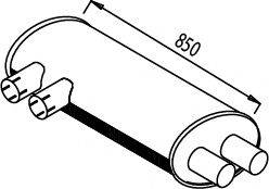 DINEX 49353 Средний / конечный глушитель ОГ