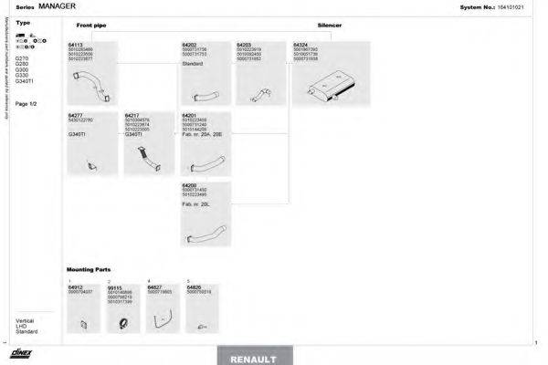 DINEX 164101021 Система выпуска ОГ