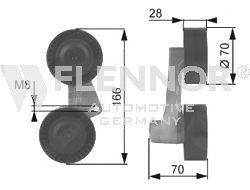 FLENNOR FS99257 Натяжной ролик, поликлиновой  ремень