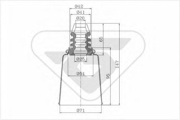 HUTCHINSON KP003 Пылезащитный комплект, амортизатор