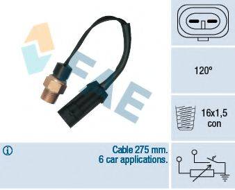 FAE 34380 Датчик, температура охлаждающей жидкости