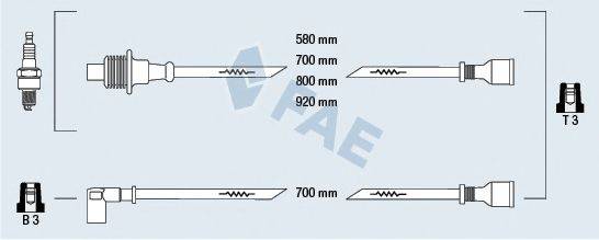 FAE 83380 Комплект проводов зажигания