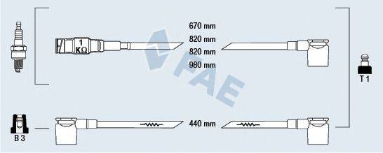 FAE 83990 Комплект проводов зажигания