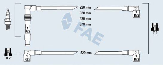 FAE 85090 Комплект проводов зажигания