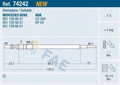 FAE 74242 Свеча накаливания