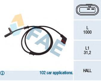 FAE 78037 Датчик, частота вращения колеса