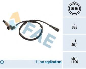 FAE 78192 Датчик, частота вращения колеса