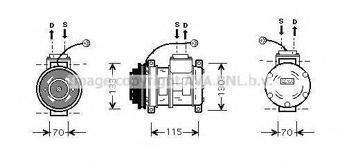 AVA QUALITY COOLING BWK065 Компрессор, кондиционер