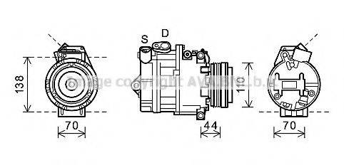 AVA QUALITY COOLING BWK407 Компрессор, кондиционер