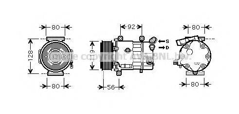 AVA QUALITY COOLING CNAK255 Компрессор, кондиционер