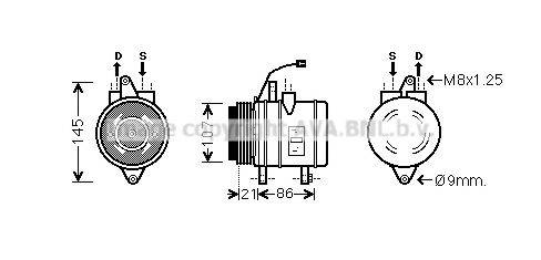 AVA QUALITY COOLING DWK097 Компрессор, кондиционер