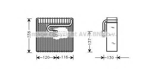 AVA QUALITY COOLING DWV035 Испаритель, кондиционер