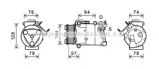 AVA QUALITY COOLING FDK482 Компрессор, кондиционер