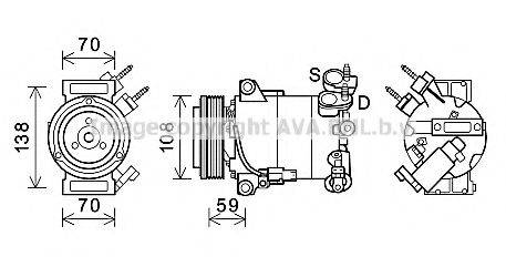 AVA QUALITY COOLING FDK586 Компрессор, кондиционер