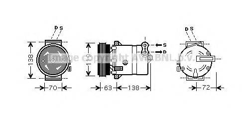 AVA QUALITY COOLING FTK334 Компрессор, кондиционер