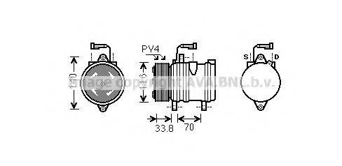 AVA QUALITY COOLING FTK374 Компрессор, кондиционер