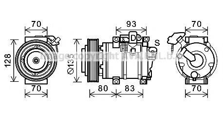 AVA QUALITY COOLING HDK283 Компрессор, кондиционер