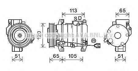 AVA QUALITY COOLING HDK289 Компрессор, кондиционер