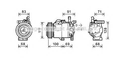 AVA QUALITY COOLING KAK144 Компрессор, кондиционер