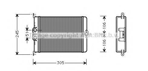 AVA QUALITY COOLING MS6239 Теплообменник, отопление салона