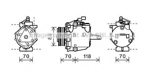AVA QUALITY COOLING MTK224 Компрессор, кондиционер