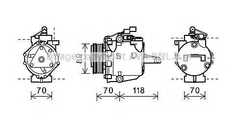 AVA QUALITY COOLING MTK224 Компрессор, кондиционер